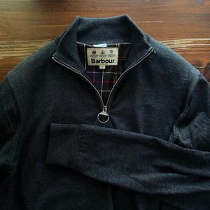 Barbour Charcoal Gray Half-Zip Sweater